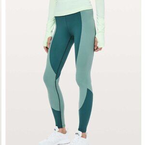 Lululemon Wake & Train Tight *28" Green Jasper / Frosted Pine SIze 4